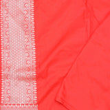 Vibrate Orange Baranasi Silk Saree With Gold Zari Border