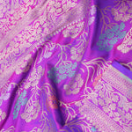 Purple Banarasi Silk Saree With Jamdani And Meenakari Design