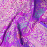 Purple Banarasi Silk Saree With Jamdani And Meenakari Design