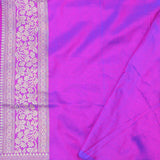 Purple Banarasi Silk Saree With Jamdani And Meenakari Design