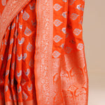 Orioles Orange Butta Banarasi Silk Saree