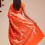 Orioles Orange Butta Banarasi Silk Saree