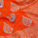 Orioles Orange Butta Banarasi Silk Saree