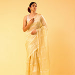 Flax Gold Tissue Banarasi Silk Saree