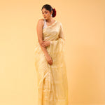 Flax Gold Tissue Banarasi Silk Saree