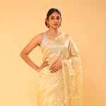 Flax Gold Tissue Banarasi Silk Saree