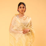 Flax Gold Tissue Banarasi Silk Saree