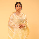 Flax Gold Tissue Banarasi Silk Saree