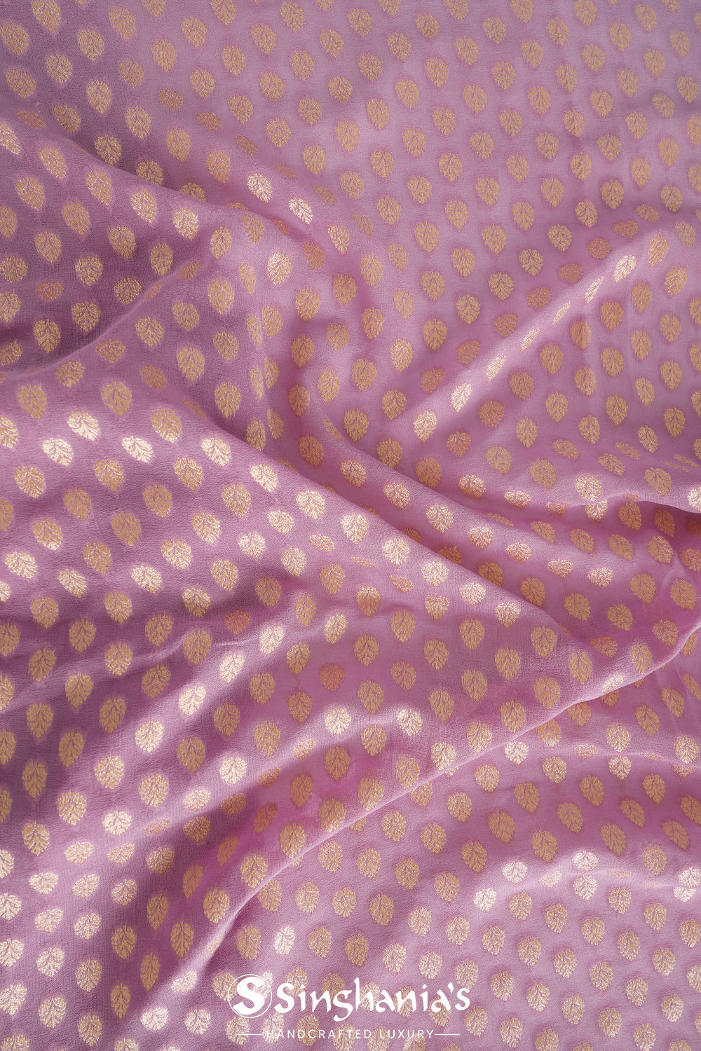 Mauve Purple Banarasi Booti Georgette Saree