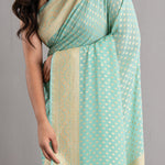 Tiffany Blue Banarasi Booti Georgette Saree