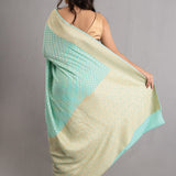 Tiffany Blue Banarasi Booti Georgette Saree