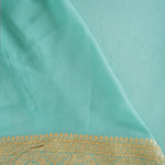 Tiffany Blue Banarasi Booti Georgette Saree