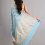 Uranian Blue Banarasi Booti Georgette Saree
