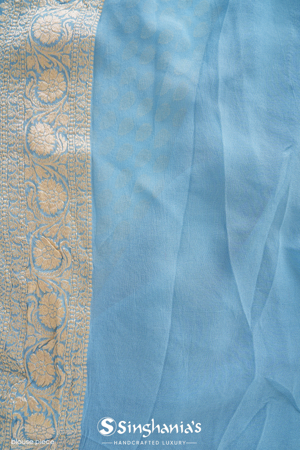 Uranian Blue Banarasi Booti Georgette Saree