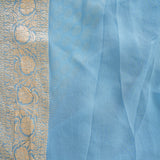 Uranian Blue Banarasi Booti Georgette Saree