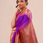 Dark Violet Butta Kanjivaram Silk Saree