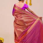 Dark Violet Butta Kanjivaram Silk Saree