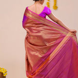 Dark Violet Butta Kanjivaram Silk Saree