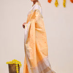 Mango Peach Heritage Kanjivaram Silk Saree