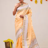 Mango Peach Heritage Kanjivaram Silk Saree