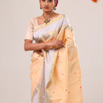 Mango Peach Heritage Kanjivaram Silk Saree