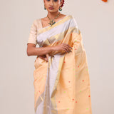 Mango Peach Heritage Kanjivaram Silk Saree