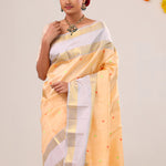 Mango Peach Heritage Kanjivaram Silk Saree