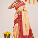 Tuscan Beige Kanjivaram Silk Saree
