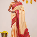 Tuscan Beige Kanjivaram Silk Saree