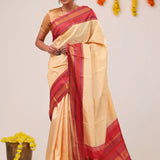 Tuscan Beige Kanjivaram Silk Saree