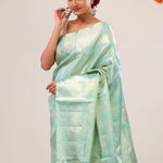 Tiffany Blue Kanjivaram Silk Saree