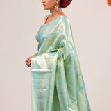 Tiffany Blue Kanjivaram Silk Saree