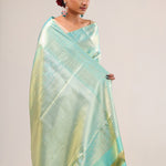 Tiffany Blue Kanjivaram Silk Saree