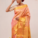 Light Salmon Jaal Kanjivaram Silk Saree