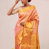 Light Salmon Jaal Kanjivaram Silk Saree