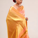 Light Salmon Jaal Kanjivaram Silk Saree