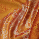 Orange Kanjivaram Saree With Gold Zari Border