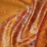Orange Kanjivaram Saree With Gold Zari Border