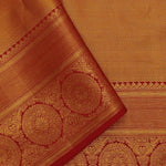 Orange Kanjivaram Saree With Gold Zari Border
