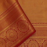 Orange Kanjivaram Saree With Gold Zari Border