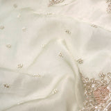 Seafoam Green Tissue Handcrafted Saree