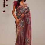 Sovereign Purple Tissue Handcrafted Saree