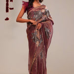 Sovereign Purple Tissue Handcrafted Saree
