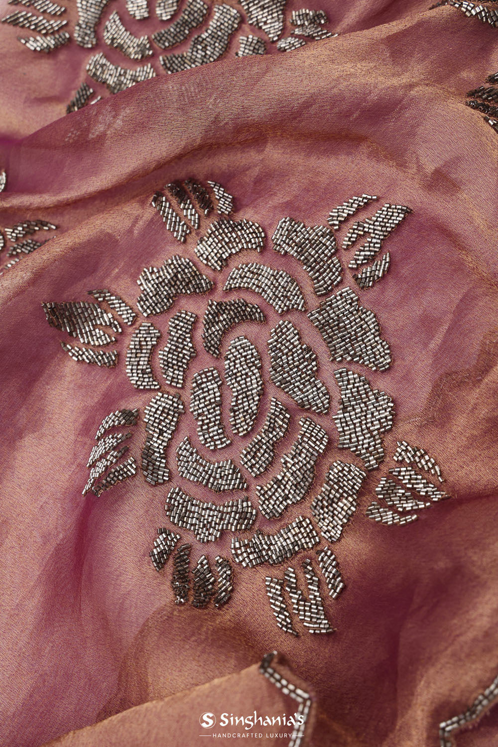 Sovereign Purple Tissue Handcrafted Saree