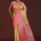 Royal Yellow Kanjivaram Silk Saree With Contrast Border
