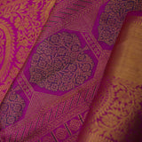 Plum Velvet Kanjivaram Silk Saree With Self Border