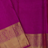 Plum Velvet Kanjivaram Silk Saree With Self Border