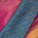 Munsel Blue Kanjivaram Silk Saree With Contrast Border