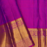 Munsel Blue Kanjivaram Silk Saree With Contrast Border