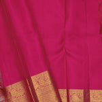 Deep Orange Kanjivaram Silk Saree With Contrast Border